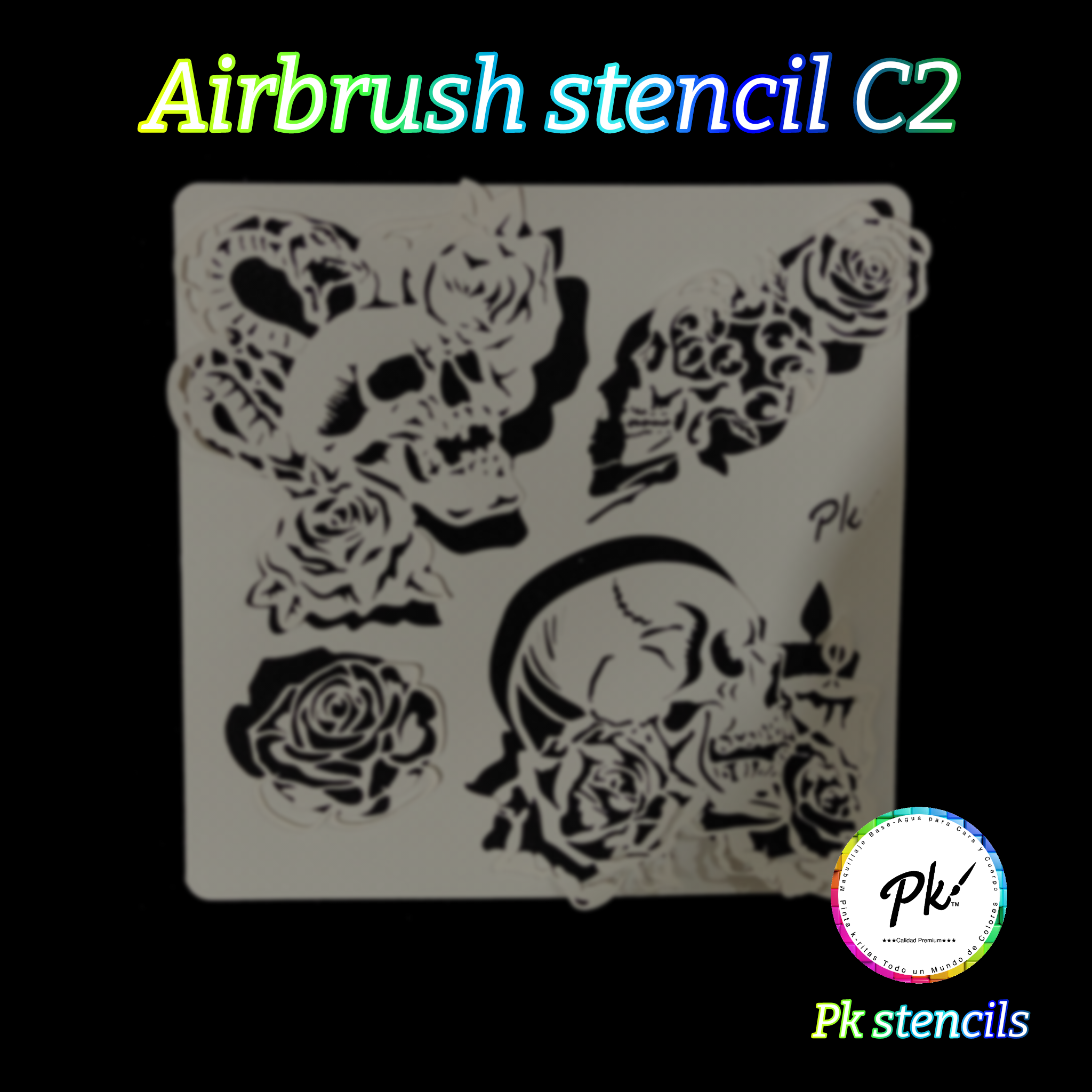 FRISBEE New Airbrush Stencil - Snakes and Skulls C2