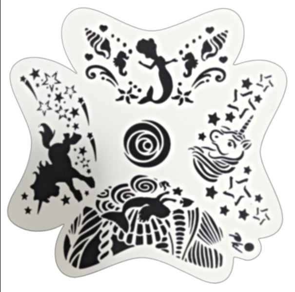 FRISBEE Face Painting Stencil - Mermaids and Unicorns C5