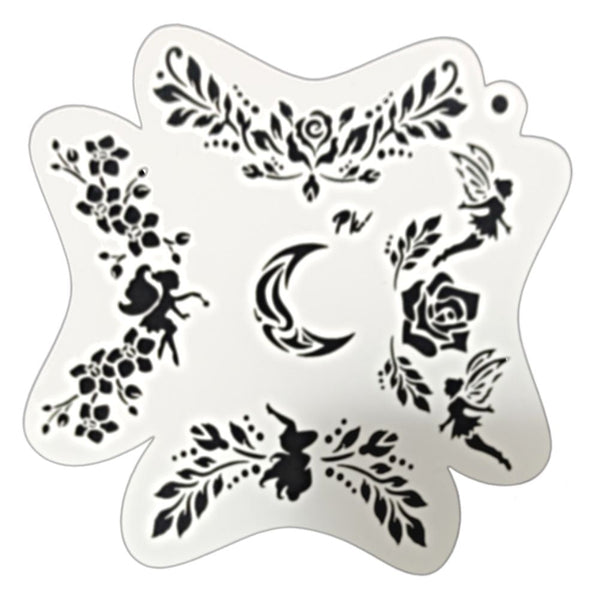 FRISBEE Face Painting Stencil - Fairies and Flowers C6