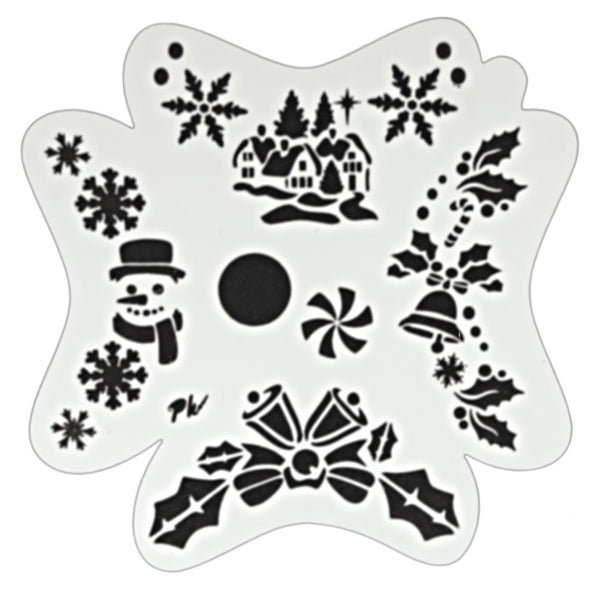 FRISBEE Face Painting Stencil - Happy Holidays C8