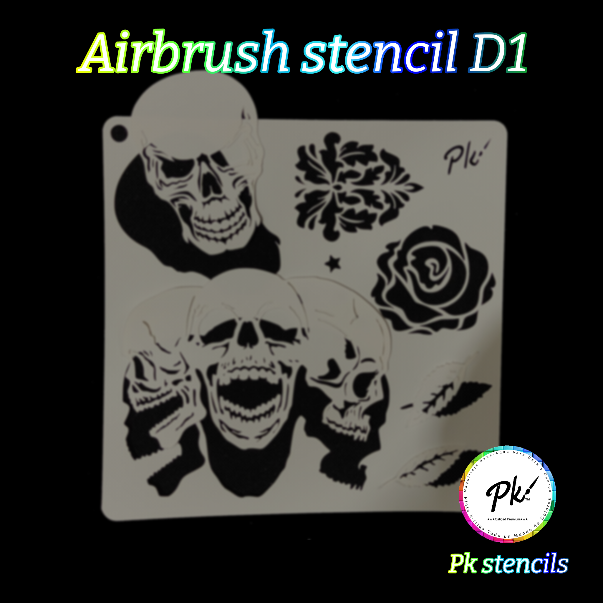 FRISBEE New Airbrush Stencil - Skulls D1