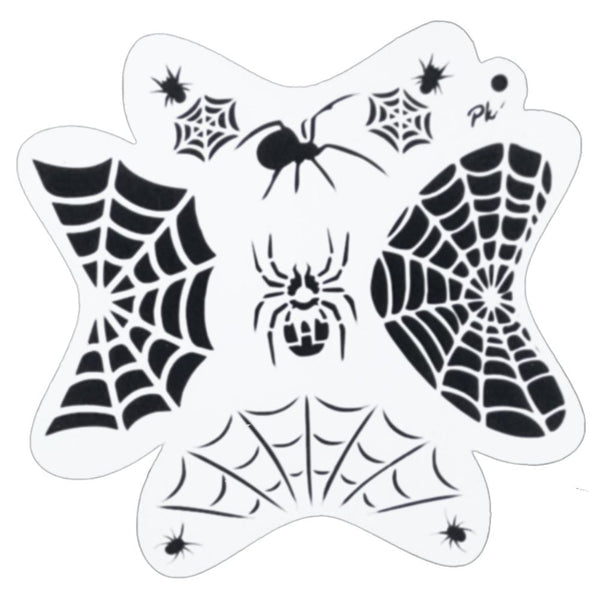 FRISBEE Face Painting Stencil - Webs and Spiders D1