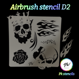 FRISBEE New Airbrush Stencil - Skeleton King D2