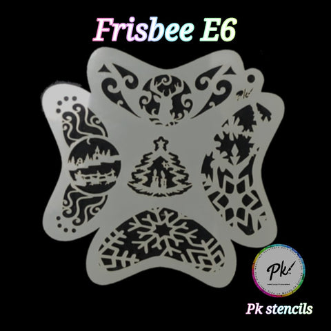 FRISBEE Face Painting Stencil - Holiday Joy E6