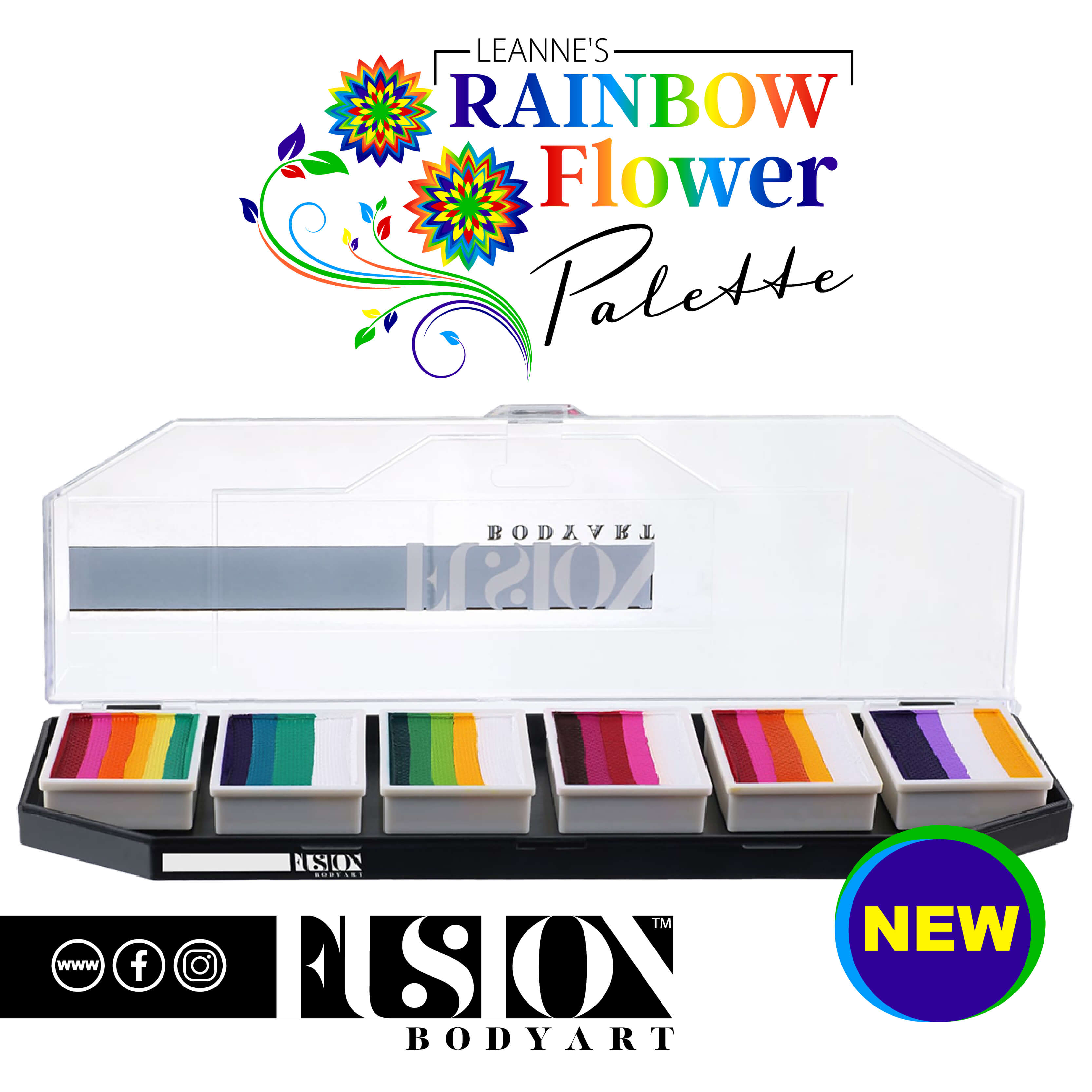 Fusion Body Art Palette - Leanne's Rainbow Flower