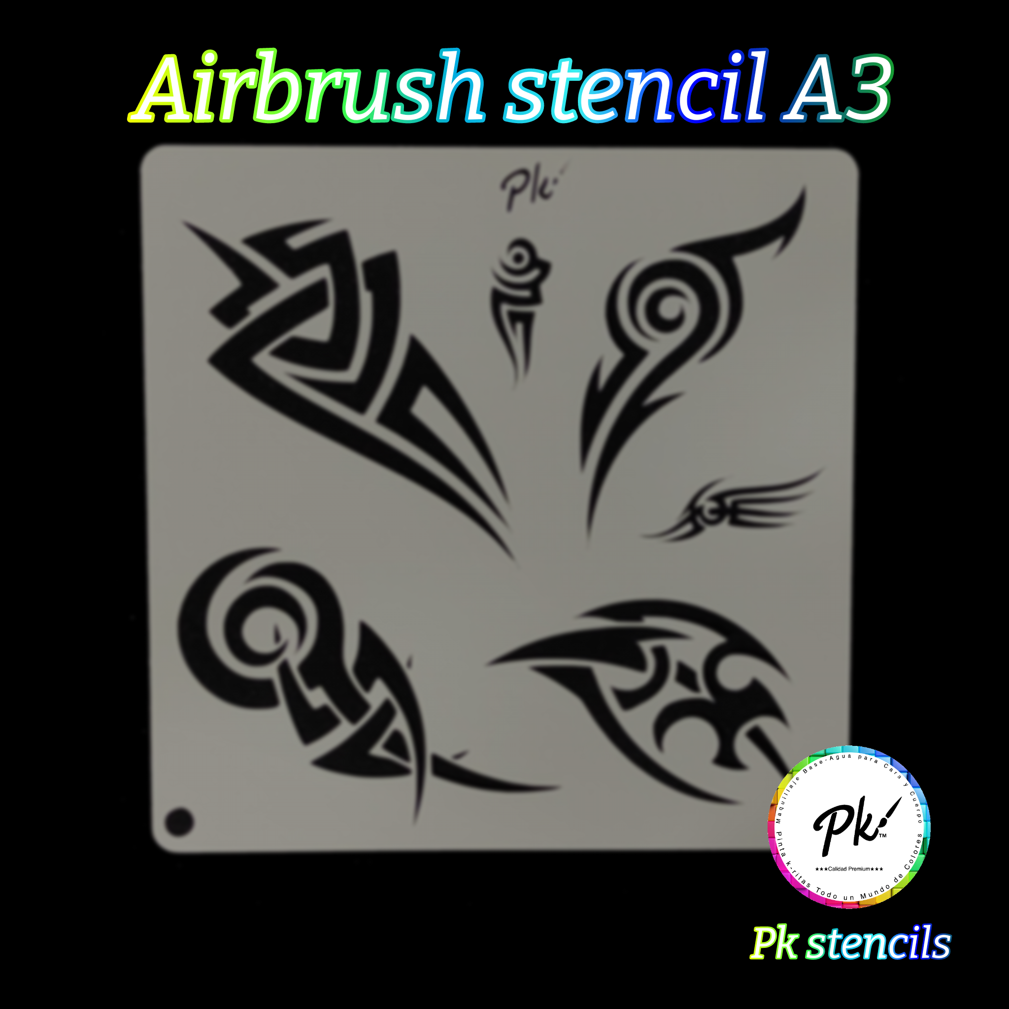 FRISBEE New Airbrush Stencil - Tribal Swirls A3