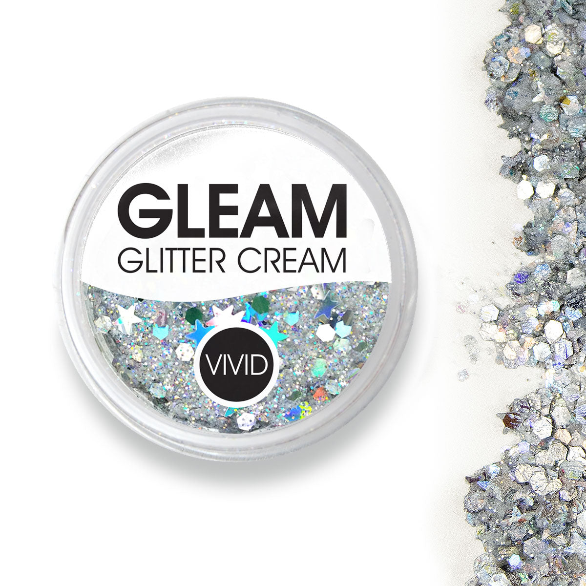 Silver Star Chunky Glitter Mix, Glitter for Face Body Hair Nail