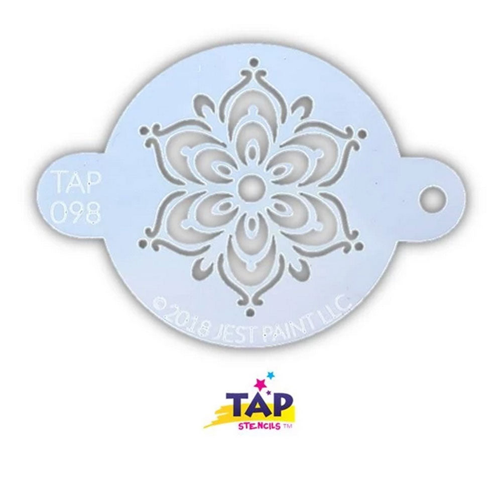 TAP 098 Face Painting Stencil - Full Henna Fancy Flower