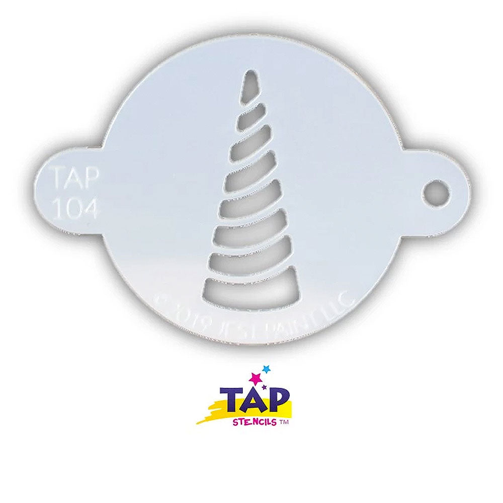 TAP 104 Face Painting Stencil - Unicorn Horn Swirl